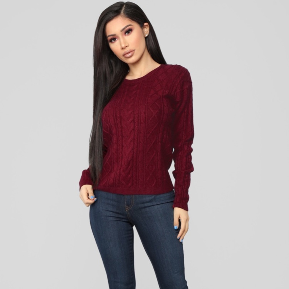 Burgundy Tunic Sweater Fashion Nova